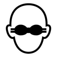 Caution Wear Opaque Eye Protection Sign Isolate On White Background vector