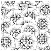 mehndi flower decorative ornament in ethnic oriental style, doodle ornament, outline hand draw. coloring book page. vector