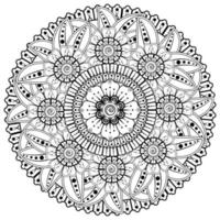 mehndi flower decorative ornament in ethnic oriental style, doodle ornament, outline hand draw. coloring book page. vector