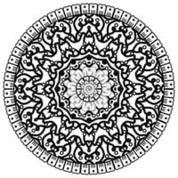 Circular pattern in the form of mandala with flower for henna, mehndi, tattoo, decoration. vector