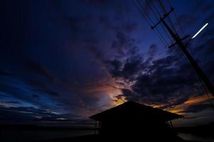 Beautiful sunset salt farming photo