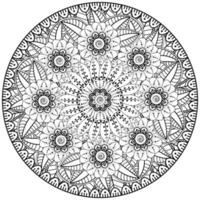 Circular pattern in the form of mandala with flower for henna, mehndi, tattoo, decoration. vector