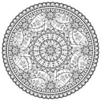 Circular pattern in the form of mandala with flower for henna, mehndi, tattoo, decoration. vector