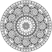 Circular pattern in the form of mandala with flower for henna, mehndi, tattoo, decoration. vector