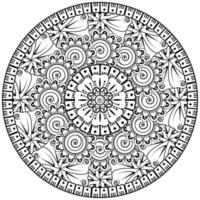 Circular pattern in the form of mandala with flower for henna, mehndi, tattoo, decoration. vector