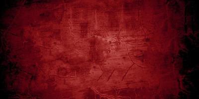 Red and black horror background. Dark grunge red texture concrete photo