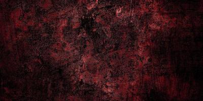 Red and black horror background. Dark grunge red texture concrete photo