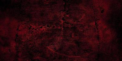 Red and black horror background. Dark grunge red texture concrete photo