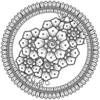 Circular pattern in the form of mandala with flower for henna, mehndi, tattoo, decoration. vector