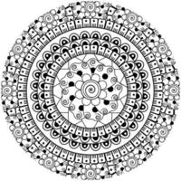 Circular pattern in the form of mandala with flower for henna, mehndi, tattoo, decoration. vector