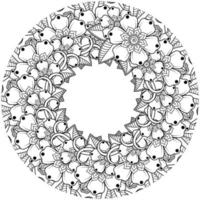 patrón circular en forma de mandala con flor para henna, mehndi, tatuaje, decoración. vector