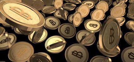 3D Bitcoin illustration. digital payment coins. digital currency coins photo