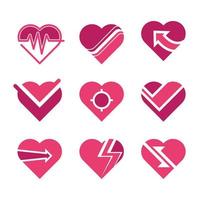 Set of Heart Logo Elements vector