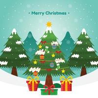 Christmas Gifts under the Christmas Tree vector