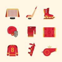 Set of Hockey Sport Icons vector