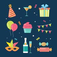 Collection of Colorful Party Elements vector