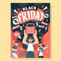 Happy of Black Friday Poster vector