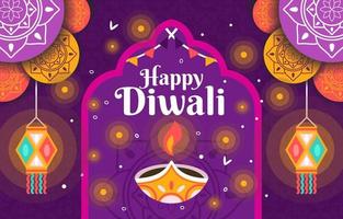 Diwali Greeting with Lantern vector
