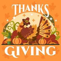 Cool Turkey Pose for Thanksgiving vector