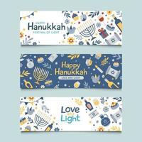 conjunto de banner de hanukkah vector