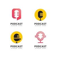 Podcast Logo icon Design Vector Template  microphone symbols