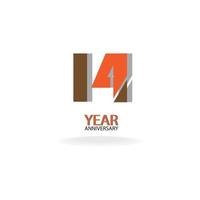 14th anniversary event party. Vector illustration. numbers template for Celebrating.