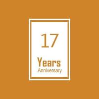 17th anniversary event party. Vector illustration. numbers template for Celebrating.