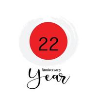 22 th anniversary event party. Vector illustration. numbers template for Celebrating.