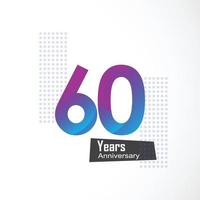 60 Year Anniversary Elegant Vector Template Design Illustration