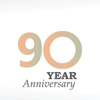 90 Year Anniversary Elegant Vector Template Design Illustration