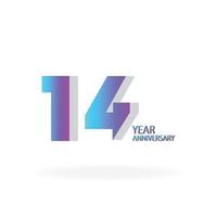 14th anniversary event party. Vector illustration. numbers template for Celebrating.