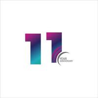 11th anniversary event party. Vector illustration. numbers template for Celebrating.