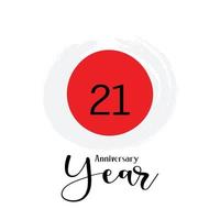 21 th anniversary event party. Vector illustration. numbers template for Celebrating.