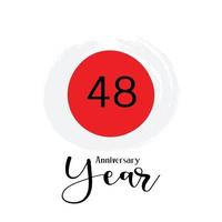 48 th anniversary event party. Vector illustration. numbers template for Celebrating.