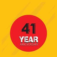 41 th anniversary event party. Vector illustration. numbers template for Celebrating.