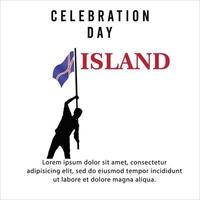 Happy independence day of Island. template, background. Vector illustration