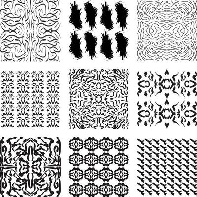 Set Black Brush Abstract background texture pattern design vector illustration.