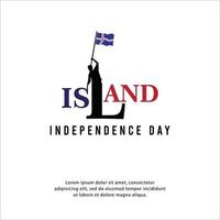 Happy independence day of Island. template, background. Vector illustration