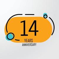 14th anniversary event party. Vector illustration. numbers template for Celebrating.