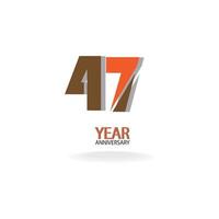 47 th anniversary event party. Vector illustration. numbers template for Celebrating.