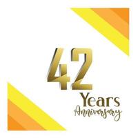 42 th anniversary event party. Vector illustration. numbers template for Celebrating.