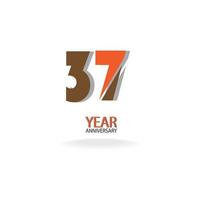 37 th anniversary event party. Vector illustration. numbers template for Celebrating.