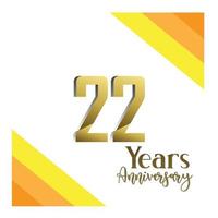 22 th anniversary event party. Vector illustration. numbers template for Celebrating.