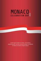 Happy independence day of Monaco . template, background. Vector illustration