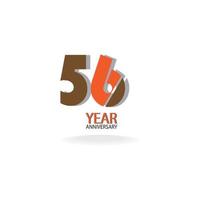 56 th anniversary event party. Vector illustration. numbers template for Celebrating.