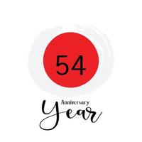 54 th anniversary event party. Vector illustration. numbers template for Celebrating.