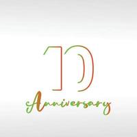 10  Year Anniversary Vector Template Design Illustration