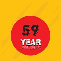 59 th anniversary event party. Vector illustration. numbers template for Celebrating.