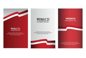 Happy independence day of Monaco . template, background. Vector illustration