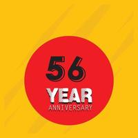 56 th anniversary event party. Vector illustration. numbers template for Celebrating.